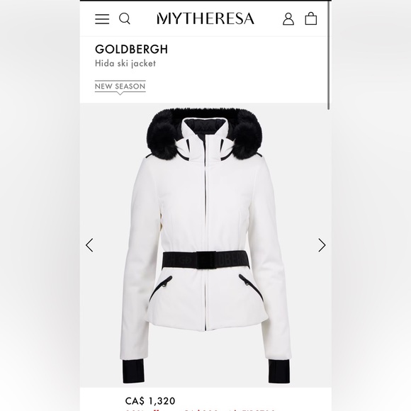 Goldbergh Jackets & Blazers - Goldbergh Hida White Ski Jacket with Black Details